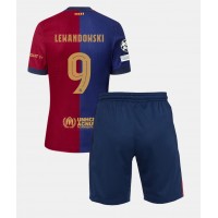 Barcelona Robert Lewandowski #9 Hjemmedraktsett Barn 2024-25 Kortermet (+ Korte bukser)